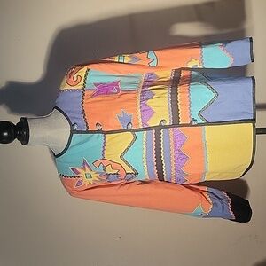 Allure Vintage Jacket, Size: L Geometric Colorful 80s 90s Patchwork